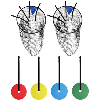 6Pcs Soccer Goal Target Net, Top Bins Soccer Goal Net, Corner Soccer Train Goal with Adjustable Straps, for Football Shooting Accuracy Practice Equipment, Easy to Attach/Detach, 28x22 Inches