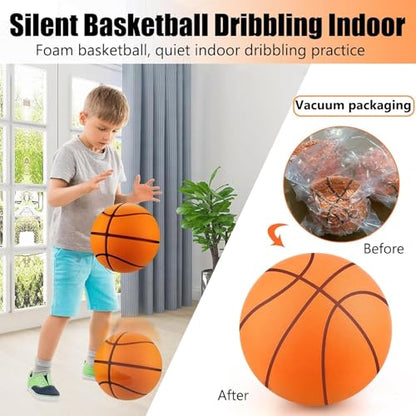 Sprstar Silent Basketball Size 7 (29.5") - 2026 New Upgrade Foam Basketball Arcade Game Indoor | Ball for Quiet Dribbling and Indoor Training,Pro PU Foam Ball – Higher Bounce