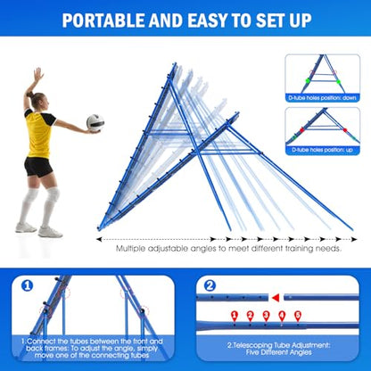 Volleyball Baseball Rebounder Net, Softball Rebounder Pitchback Net Quick Adjustments, Quick Adjustments Lacrosse Bounce Back Practice Equipment, Ideal for Outdoor Indoor and Backyard Training - size: 7FTx4FT, style: Multi-Sport Rebounder Net