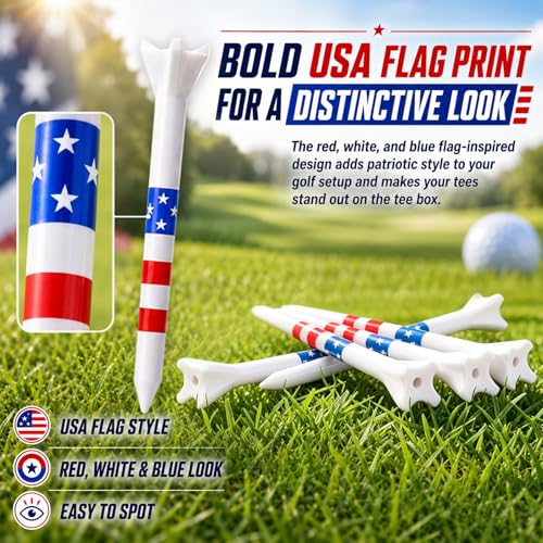Premium Golf Tees Choose Between 200 Count or 120 Count, Professional Marking System Golf Tees 3-1/4 Inch, Reduce Friction Side Spin More Stable Golf Tees - color: 120 Pack Plastic - USA