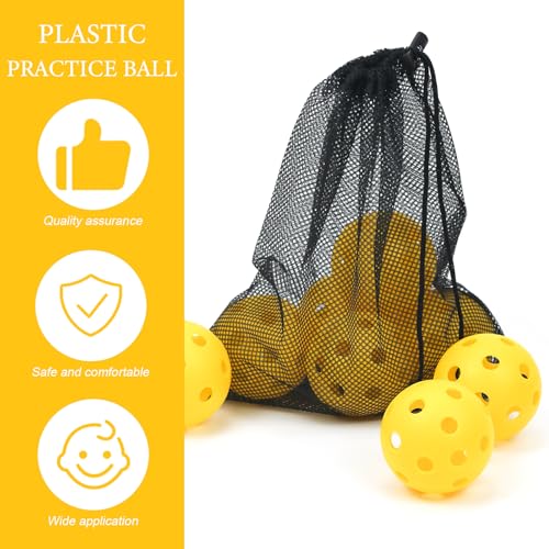 16 Pack Plastic Baseballs - Hollow Softballs for Lightweight Batting Practice - Indoor/Outdoor Training Balls - color: Yellow,9pcs