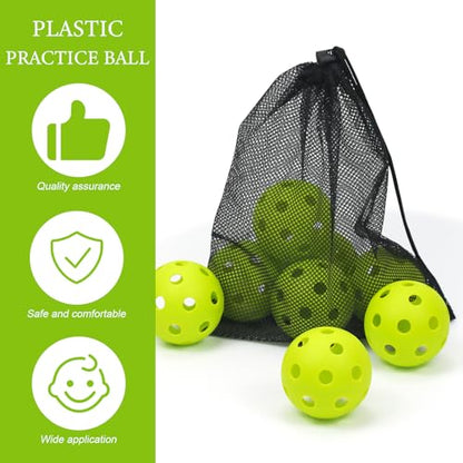 16 Pack Plastic Baseballs - Hollow Softballs for Lightweight Batting Practice - Indoor/Outdoor Training Balls - color: Chartreuse,9pcs