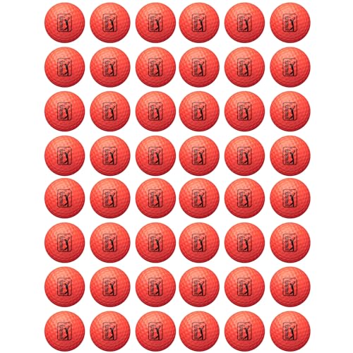 Golfgen Foam Practice Golf Ball Set, Simulates Actual Ball Flight, Indoor and Outdoor Training Balls, Golf Training Balls - color: Red, size: 48 Piece