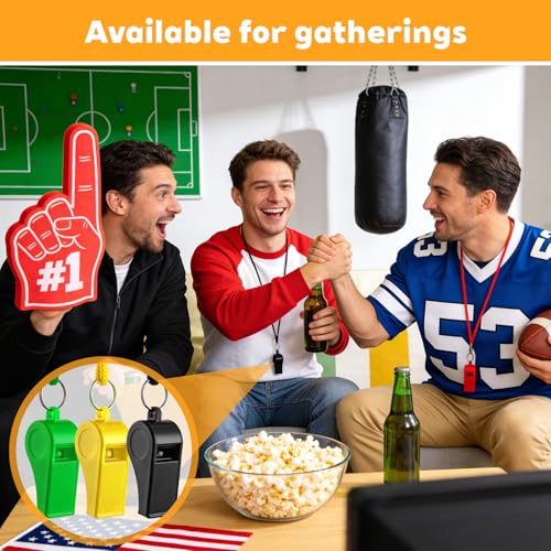 TINSKY 48 Pcs Sport Whistle with Bracelet, 6 Colors Loud Plastic Whistles for Coaches, Referees, Officials, Birthday Party Gift, Emergency Training, the 2026 World Cup Festivals