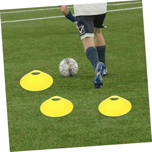 GALPADA 14pcs Yellow Soccer Training Disc Cones Multi-Function Agility Markers Football Coaching Supply for Outdoor Practice