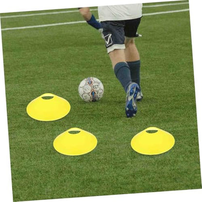 GALPADA 14pcs Yellow Soccer Training Disc Cones Multi-Function Agility Markers Football Coaching Supply for Outdoor Practice