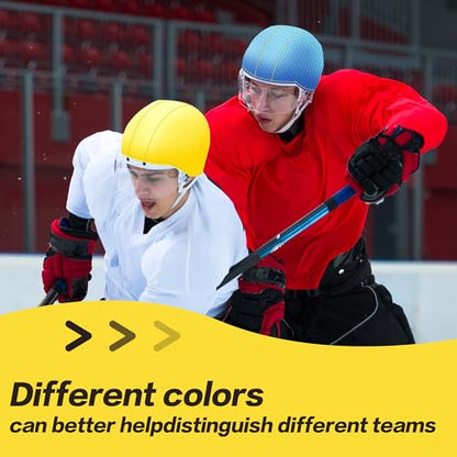 Football Helmet Covers Scrimmage Caps-Perfect for Football, Hockey, and Lacrosse Practice Sessions.The Fabric is Elastic& Bright Colors for Team Identification - color: Yellow-12pcs