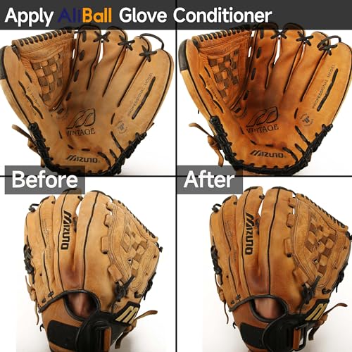 AliBall AliBall Professional Baseball/Softball Glove Break-in Conditioning Kit - 5 Piece Set with Solid Construction Mallet, Universal Fit for Adult & Youth