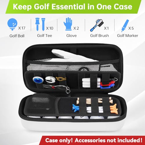 YOREPEK Golf Glove Holder with Removable Glove Shaper, Golf Valentines Gift, Protective Hard Shell Golf Accessories Case Bag with 2 Dividers Fits Balls, Tees, Markers, Cool Gifts for Golfers