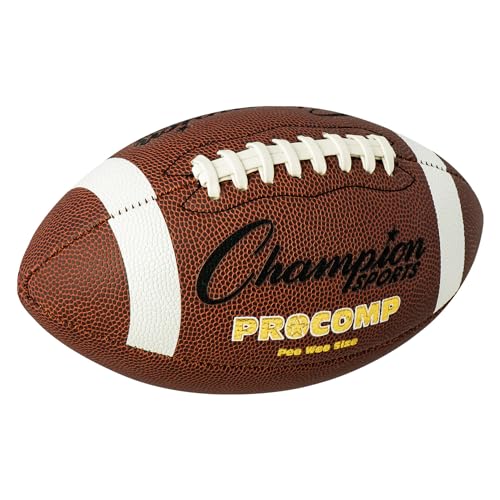 Champion Sports Pro & Composite Series Footballs – Water-Resistant Composite, Indoor/Outdoor, Official–Pee Wee Sizes - size: Pee Wee, style: Pro Composite
