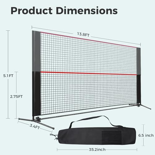 OLIXIS Portable Badminton Net, 2-5 FT Height Adjustable Volleyball Net, Badminton Net with Carry Bag, Volleyball Net, Pickball Net, Backyard Game Indoor Outdoor Use