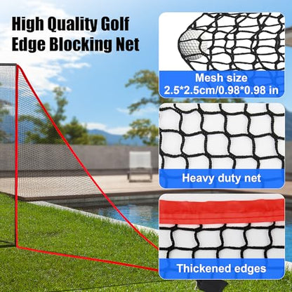 6-10ft 1/2PCS Nylon Side Net Golf Accessory with 1 Sang Bag, Easy to Install Side Net for Golf Nets and Simulator Premium Sports Net Hitting Nets (Red/Black) - style: Red-7x6.5ft 1Pcs