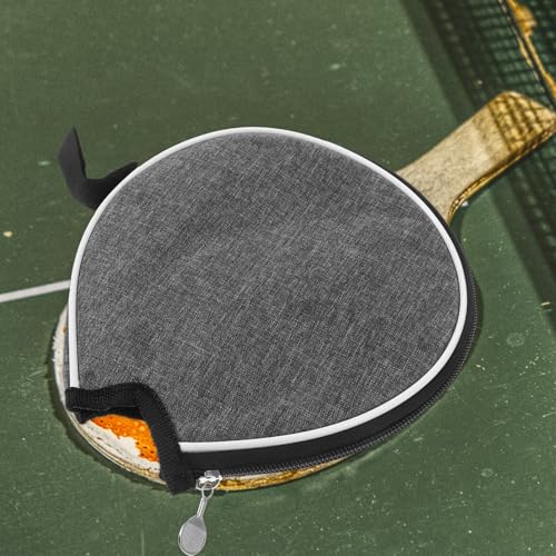 Homoyoyo Table Tennis Paddle Case Racket Storage Bag Grey Semi-circular Durable Protective Organizer for Sports and Game Room Equipment