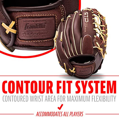 Franklin Sports Baseball Gloves - RTP Pro Adult + Kids Baseball Mitt - Outfield + Infield Gloves - size: 12.0" - Modified Trap Web
