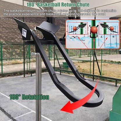 Basketball Shot Return Apparatus Upright Shooting Machine Easy to Carry Portable Hoop Attachment Adjustable Height