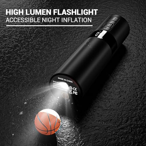 Electric Balloon Pump, Portable Battery-Powered Balloon Pump with LCD Display and Needle, 12 PSI Mini Air Pump, Suitable for Basketball, Soccer, Volleyball, and Rugby Balls.