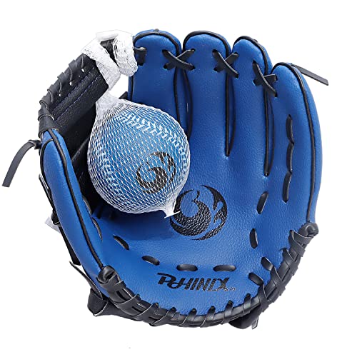 PHINIX Baseball Glove Tee Ball Mitts with Soft Ball for Kids Play & Training 8.5"-10"