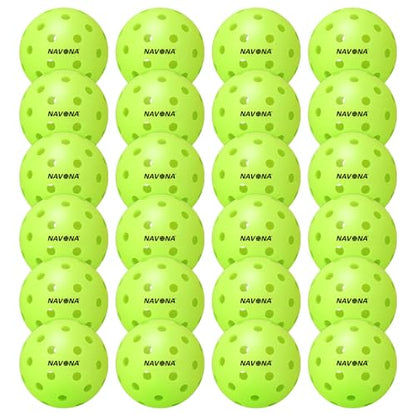 Navona 40 Pack Premium 26-Holes Orange Indoor Pickleball Balls, Meet USAPA Official Requirement, Perfectly Balanced, High Bounce True Flight, Durable Indoor Pickleball Set