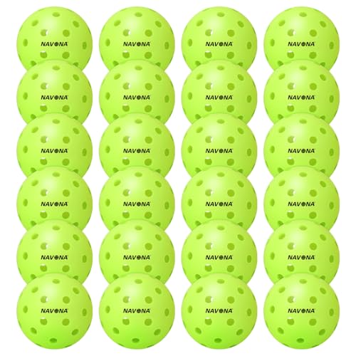 Navona 40 Pack Premium 26-Holes Orange Indoor Pickleball Balls, Meet USAPA Official Requirement, Perfectly Balanced, High Bounce True Flight, Durable Indoor Pickleball Set