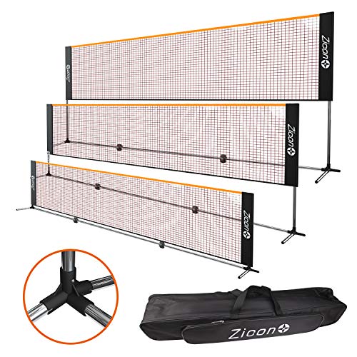 Portable Tennis Net,Stainless Steel Poles Badminton Net Set Adjustable Height Nylon Net with Carry Bag, for Kids Volleyball, Pickleball,Soccer, Indoor, Outdoor Court, Backyard, Beach, Driveway