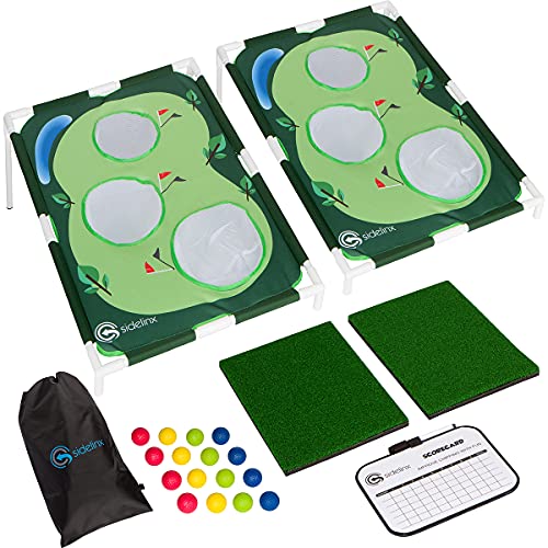 Golf Cornhole Set - Golf Yard Game - Chipping Practice Set for Both Indoors and Outdoors - Perfect Golf Gift for Men
