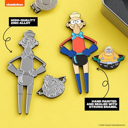Spongebob Squarepants Mermaid Man & Barnacle Boy Divot Tool and Ball Marker – Magnetic Collectible Golf Gift Set with Hat Clip & Tin for Golfers