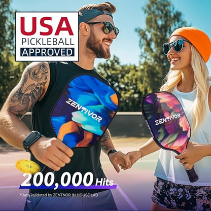 Lightweight Carbon Pickleball Paddles – USAPA Pickleball Paddles for Women, Men, Beginners & Intermediates | Gritty Surface, Stylish Design | 16mm Shock-Absorbing Core, Cushioned Grip