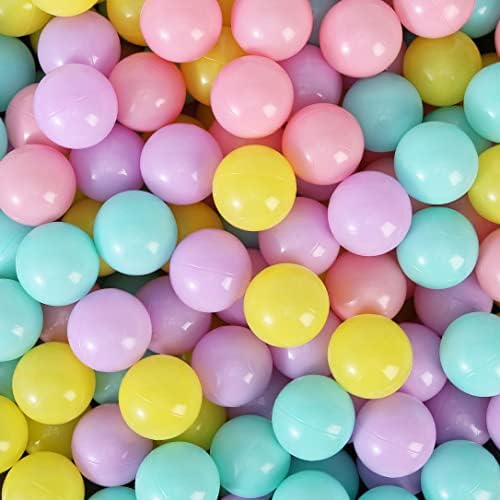 Ball Pit Balls for Toddlers 1-3, 200pcs Crush Proof Plastic Balls for Girls Ball Pit, BPA Free Non-Toxic Play Balls for Baby Pool, Playhouse, Tent, for Dogs & Pets, Pink Green Purple Yellow - color: Candy Colors, size: 200 pcs