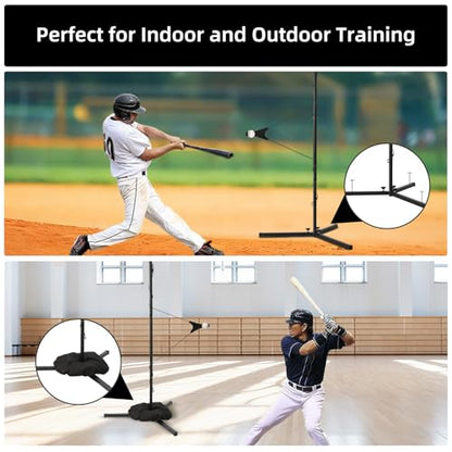 Baseball & Softball Swing Trainer, Portable Hitting Trainer System with Adjustable Height | Rotating Ball, Batting Practice Equipment for All Skill Levels