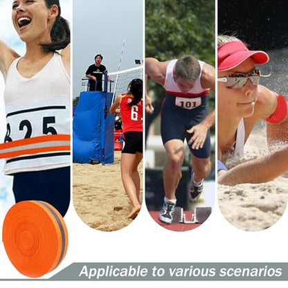 Volleyball Boundary Lines, Beach Volleyball Lines 2'' x 328' Nylon Beach Vibrant Orange Boundary Tear-Resistant Reflective Caution for, Sand