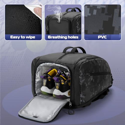 Smasrob Pickleball Bag Fits 4 Pickleball Paddles, Pickleball Backpack with Laptop Pocket, Shoe Compartment and Fence Hook - color: Black