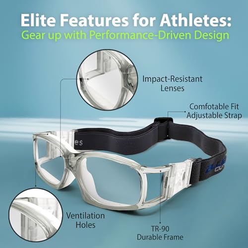 BLUE CUT Safety Outdoor Sports Goggles Unisex Anti Fog Ideal For Basketball Racquetball - color: Gray