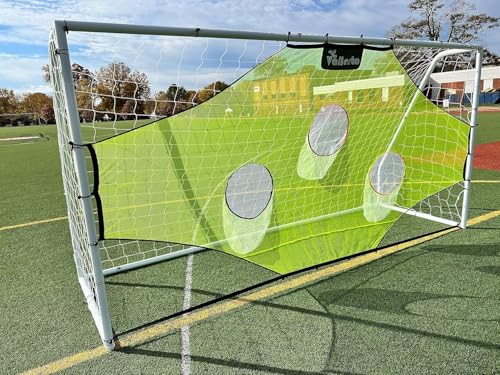 Match 12x6 Ft Steel Soccer Goal + Skill-Shot Professional Soccer Shooting Practice Target Net & Rebounder. - color: Black
