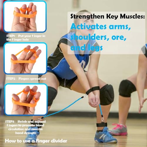 Volleyball Passing Trainer with Resistance Bands – Volleyball Passing Bands & Arm Bands Set for Volleyball Practice, Agility, Serving, Arm Swing & Pass Training