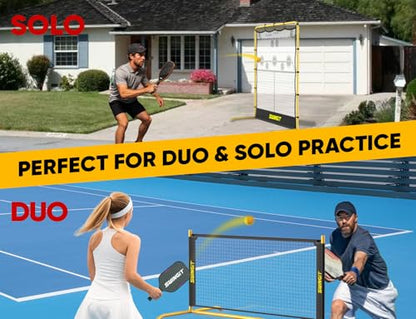 SwingIt Pickleball Practice Rebounder Net 6FT Mini Pickle Ball Net Portable for Outdoor Driveway Backyard and Indoor Garage 2in1 Training Equipment for Dink Volley Tennis Practice Rebounder