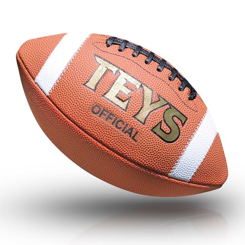 Game Football - Premium Composite Leather & Enhanced Grip (Sizes -Peewee, Junior, Youth, Official) - size: Official