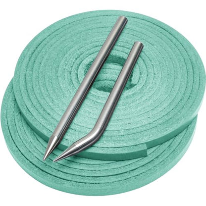 Softball Baseball Glove Lace, Mitt Lace Repair Kit Includes 2 Leather Laces and Lacing Needle for Catcher's Glove - color: Mint Green