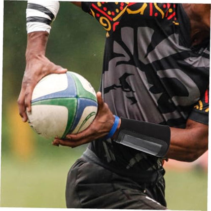 Football Wristbands Quarterback Play Insert Wristband for Outdoor Sports, Black Tactical Forearm Protector Sweatband for Rugby and Football Training, Size M