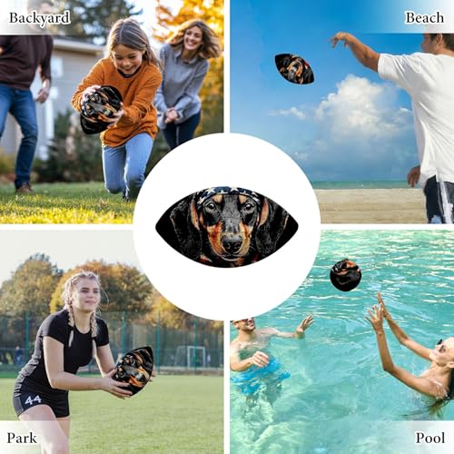American Football, Official Size 11.9 x 7.3 Inch, Premium Composite Leather High-Grip Ball with Pro-Style Lacing, Unique Prints for Training, Games & Gifts - color: Flag Dog