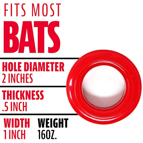 Franklin Sports Baseball + Softball Donut Bat Weight - 16 oz. for Adult + Youth Baseball + Softball Bats - Donut Batting Weight for Swing Training - Fits All Standard Bats