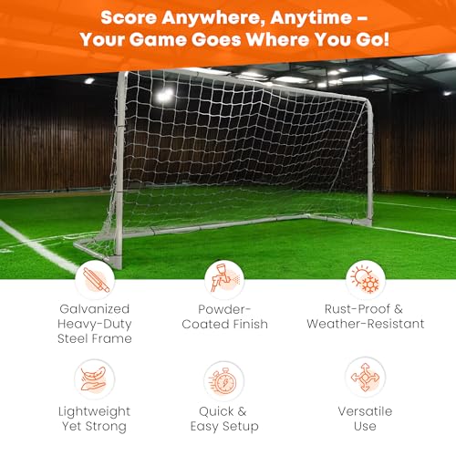 Folding Soccer Goal (12'x6',10'x6',7'x5'), Portable, Light Weight, Steel Frame, Easy to Carry, Perfect for Solo/Team Practice Training, Three Sizes - size: 7' X 5'