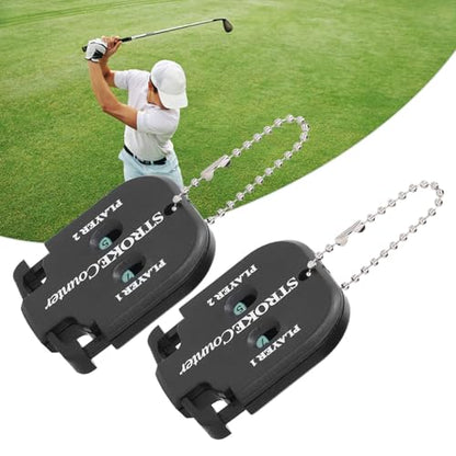 2pcs Portable Golf Score Counter Mini Stroke Shot Counter with Key Chain for Score Tracking ABS Compact