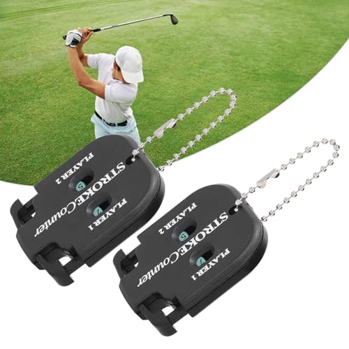 Golf Tracker, 2pcs Portable Golf Score Counter, Mini Stroke Shot Score Counter with Key Chain
