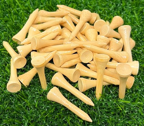NorthPointe 1 ½” Short Golf Tees – Bamboo Short Tees Golf for Irons, Par 3 Tees, Hybrids, and Driving Range - Pack of 50 or 100 Bulk High Visibility Durable