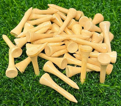 NorthPointe 1 ½” Short Golf Tees – Bamboo Short Tees Golf for Irons, Par 3 Tees, Hybrids, and Driving Range - Pack of 50 or 100 Bulk High Visibility Durable
