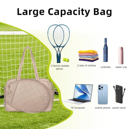 Tennis Bags for Women, Tennis Backpack Pickleball Racket Bags,Water-Resistant Sling Tote Padel Bag for Pickleball Tennis Badminton, Cute Gifts for Women Girl, Duffle Bag Gym Travel - color: CAMEL