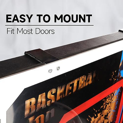 GSE Games & Sports Expert Over-The-Door Basketball Hoop with Basketball & Pump, Wall-Mounted Basketball Hoop Set with Complete Accessories for Home & Office (Several Style Choice)