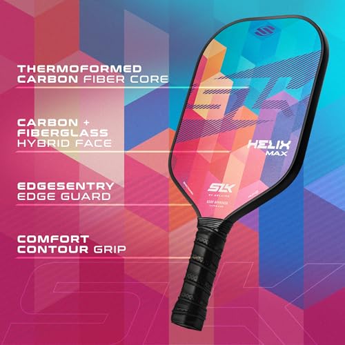 Selkirk Sport SLK Helix Pro Pickleball Paddle | Thermoformed Carbon Fiber Pickleball Paddles with Carbon Fiber & Fiberglass Hybrid Face | Unmatched Control - color: Spectra