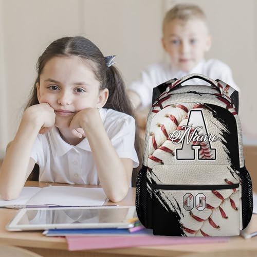 Mercuryelf Custom Baseball Backpack for Kids - Personalized Monogram Boys School Bookbag for Youth Player Team - color: White