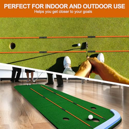 Golf Alignment Sticks 2 Pack,Golf Alignment Rods Upgraded 48" Collapsible Golf Practice Sticks Golf Training Aid for Aiming,Putting,Golf Training Sticks with Clear Tube Case - color: Orange